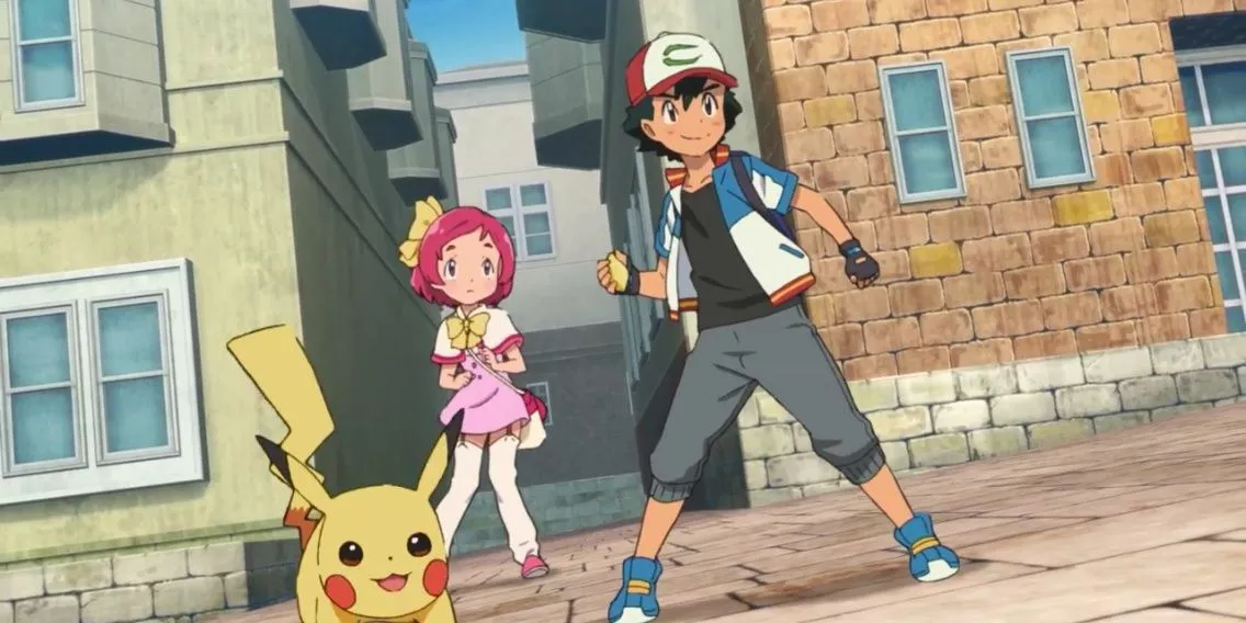 Ash y Pikachu preparándose para la batalla en Pokémon The Power of Us