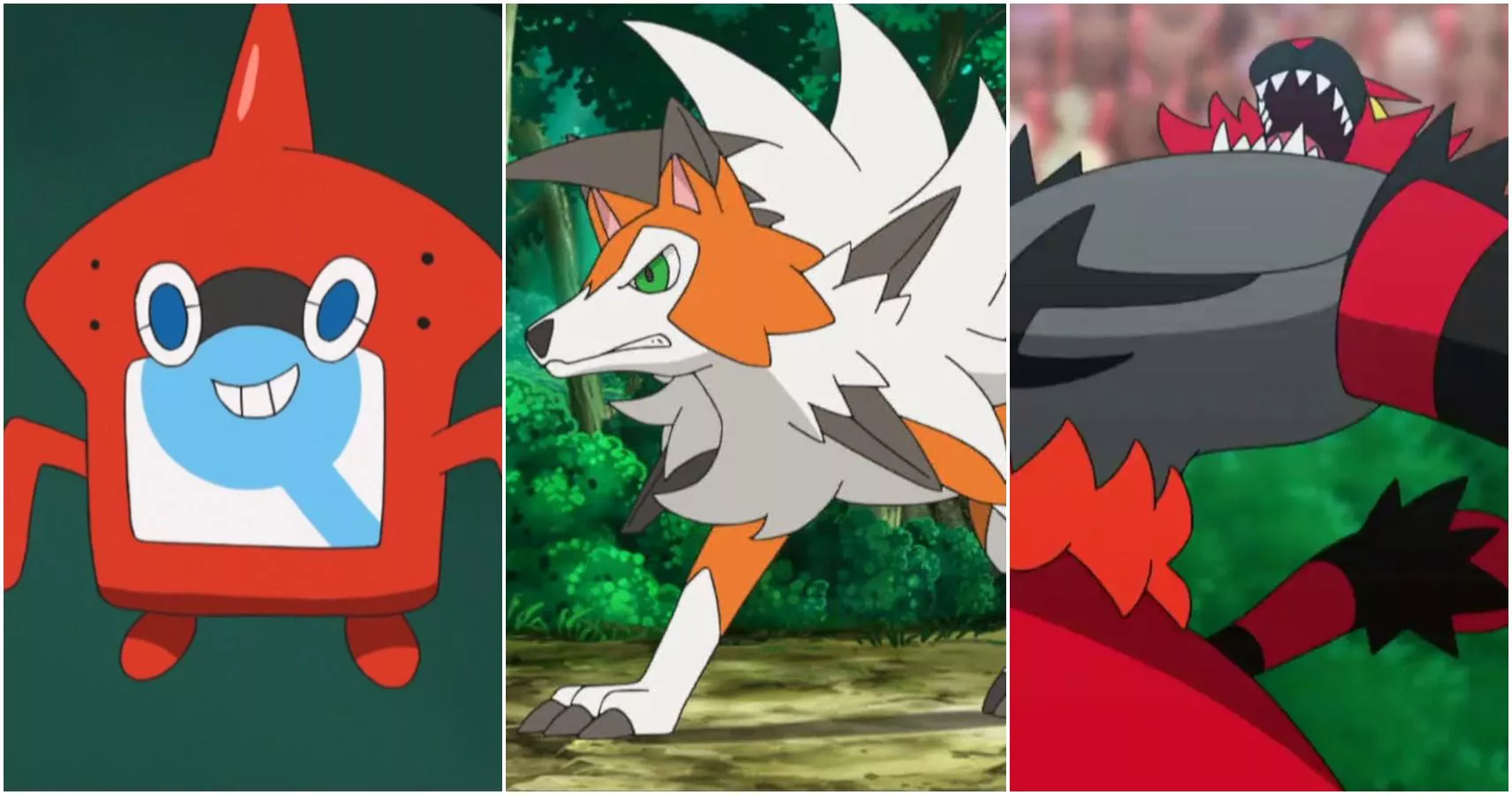 Ash Alola Pokémon Rotom Lycanroc Incineroar