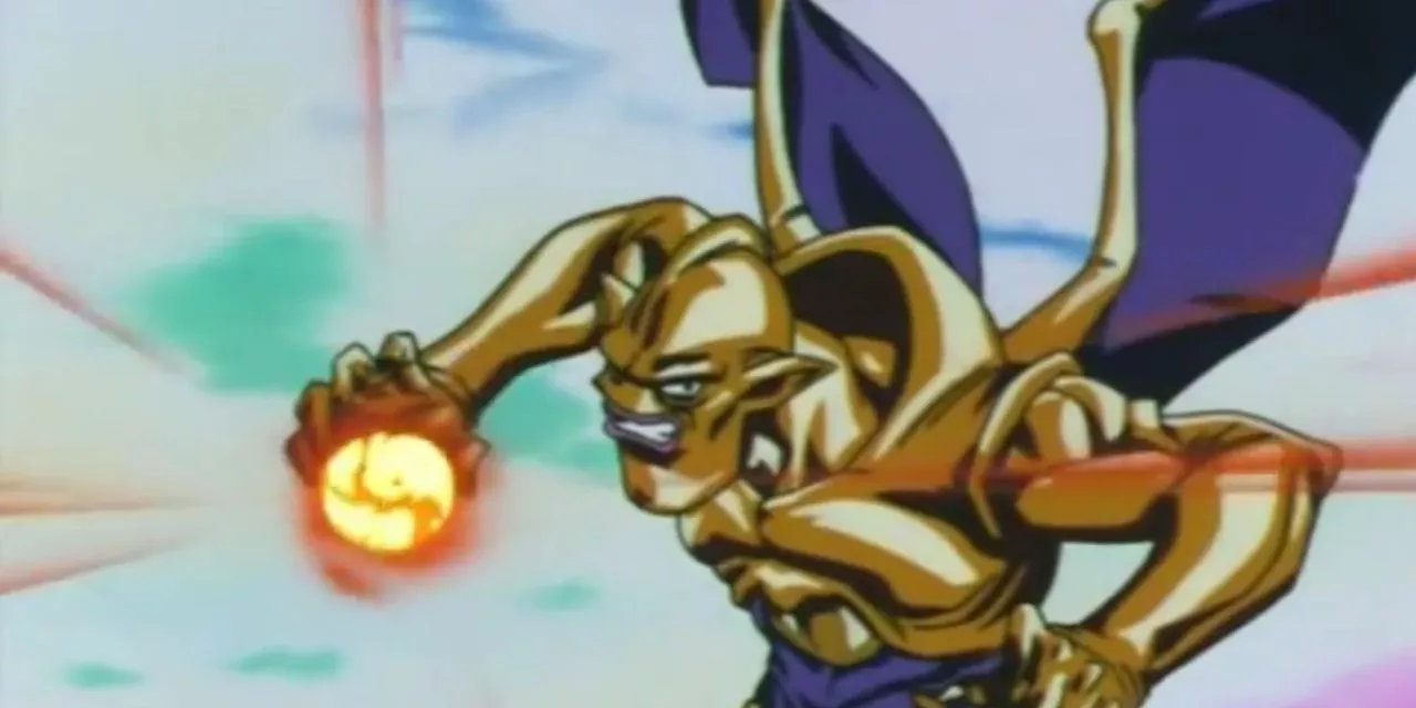 Nuova Shenon prepares an energy attack in Dragon Ball GT.