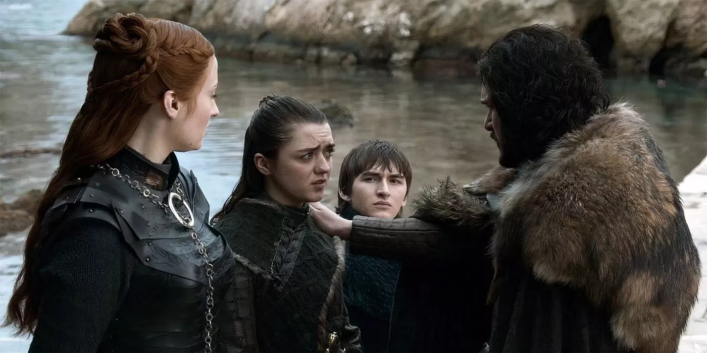 Sansa Stark, Arya Stark, Bran Stark y Jon Snow