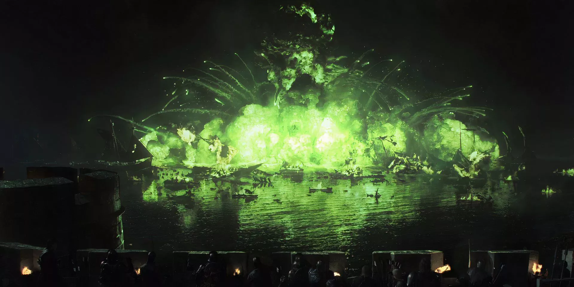 Una flota de barcos explota en fuego verde en Game of Thrones