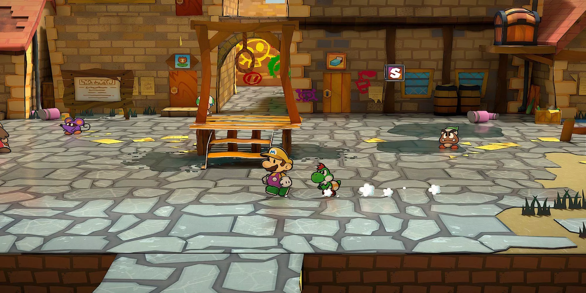 Explorando Rogueport en Paper Mario: The Thousand-Year Door