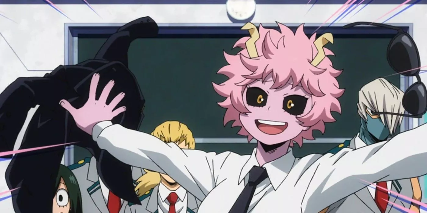 Mina Ashido reacciona exuberantemente en My Hero Academia