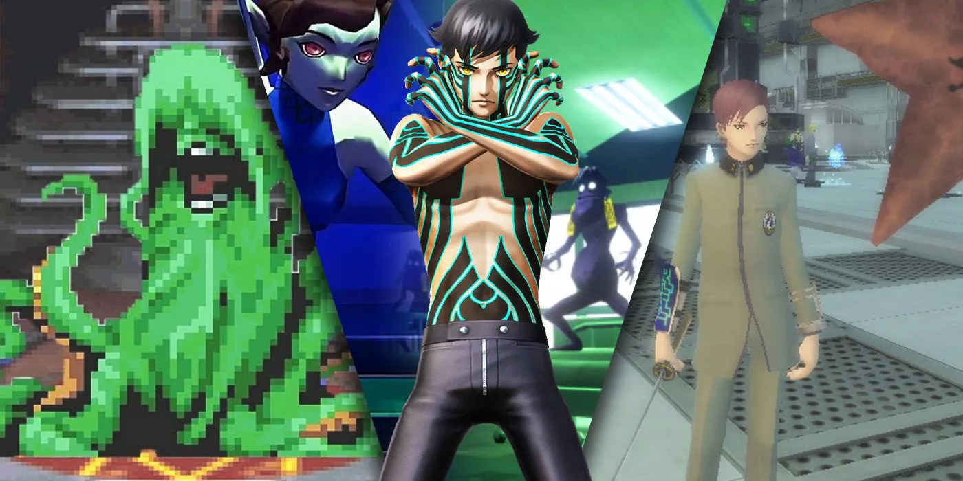 split image of shin megami tensei