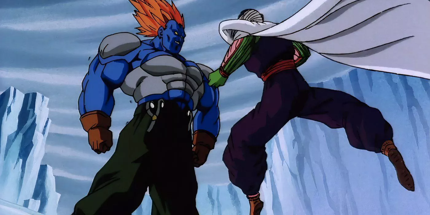 Piccolo punches Super Android 13 to no effect in Dragon Ball Z: Super Android 13!