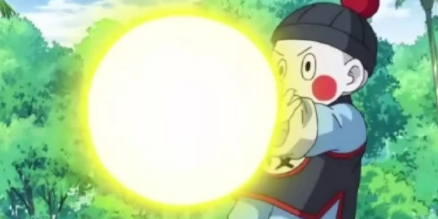 Chiaotzu prepares an attack in Dragon Ball Super.