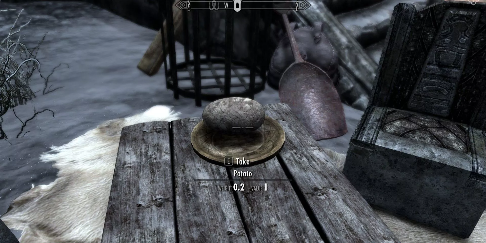 Una papa en The Elder Scrolls V: Skyrim.