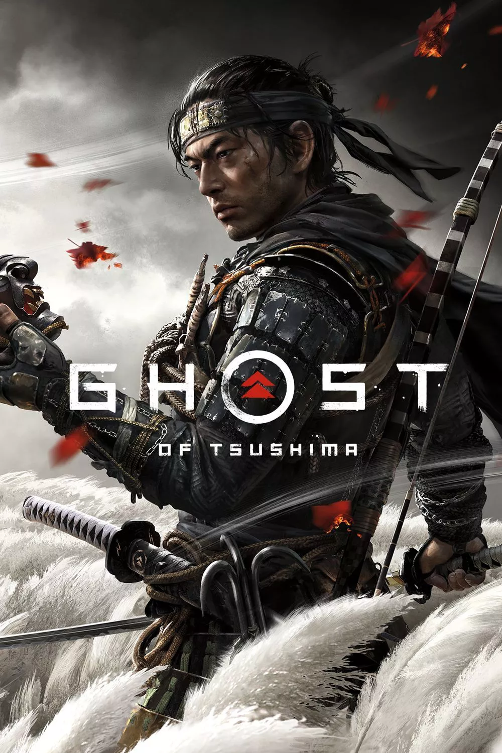 The Ghost of Tsushima poster features Jin Sakai in armor.