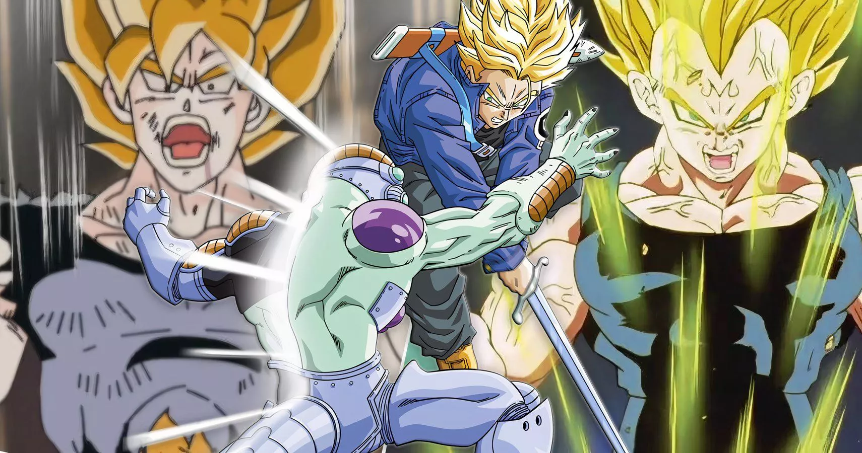 Goku Super Saiyan, Trunks mata a Frieza y Majin Vegeta