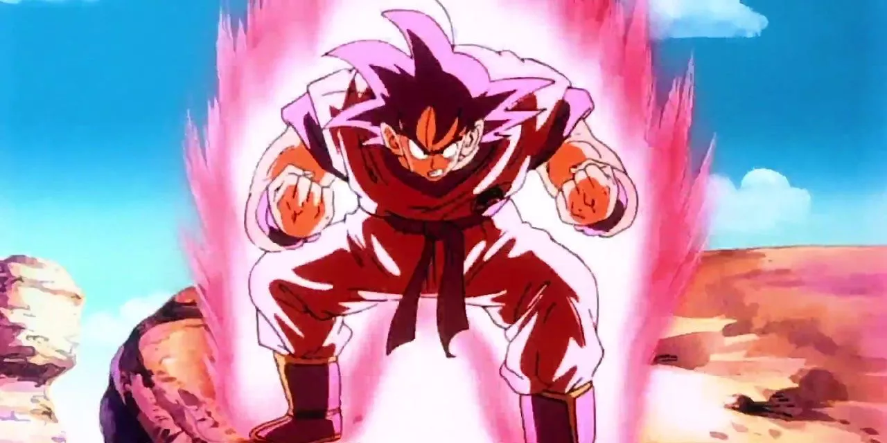 Goku carga su Ataque Kaio-Ken en Dragon Ball Z.