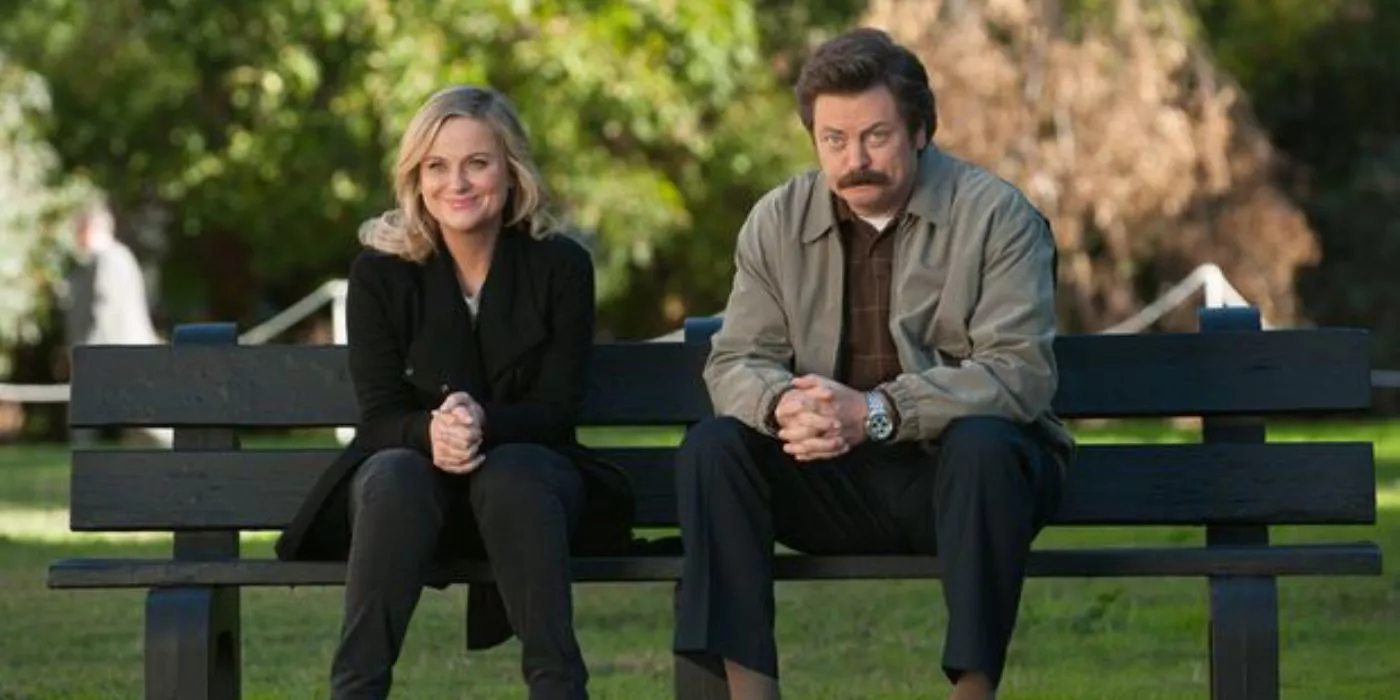 Leslie y Ron en el final de Parks and Recreation