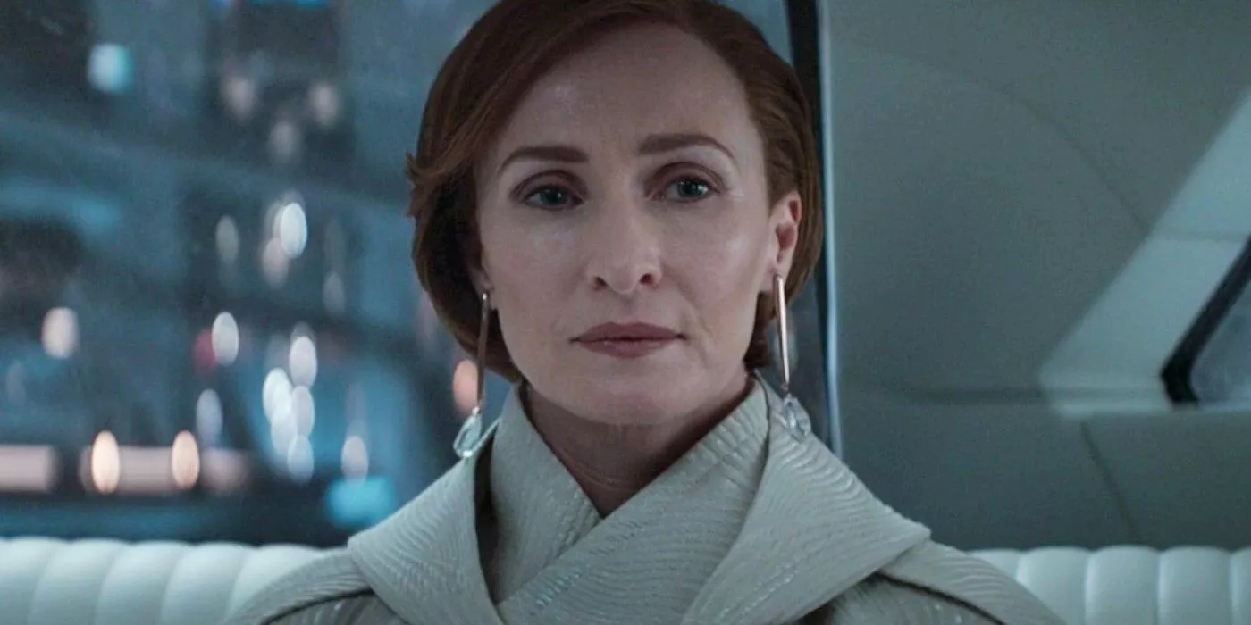 Mon Mothma (Genevieve O'Reilly) in a scene from Andor