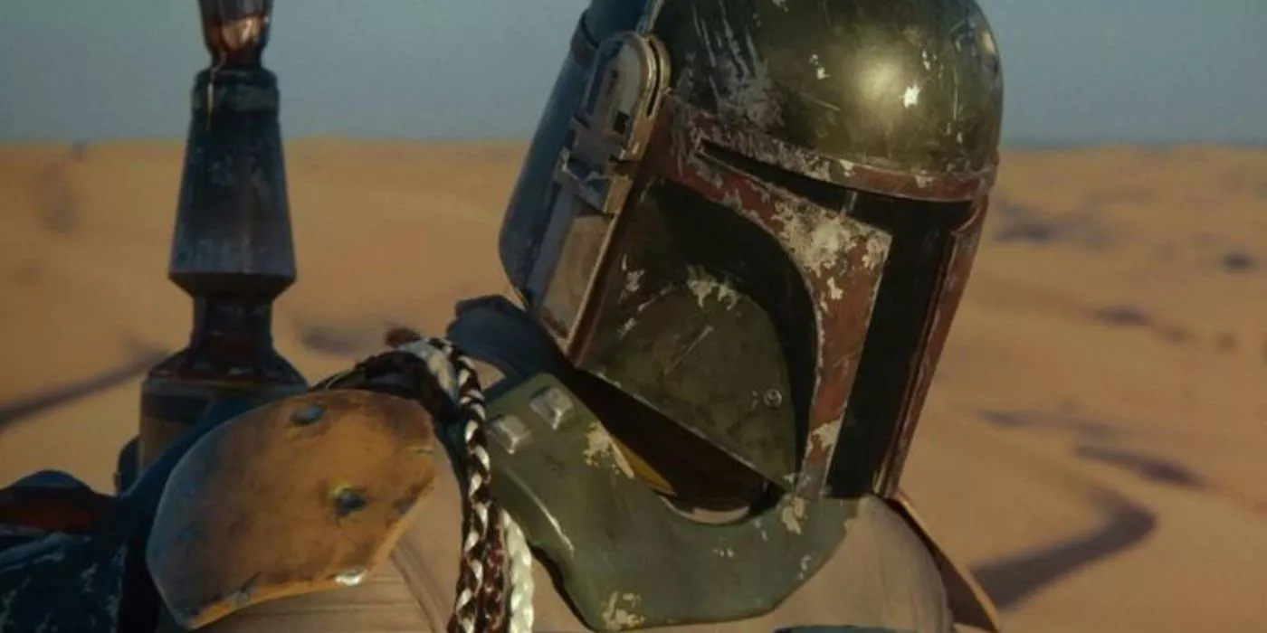 Boba Fett in full armor on Tatooine