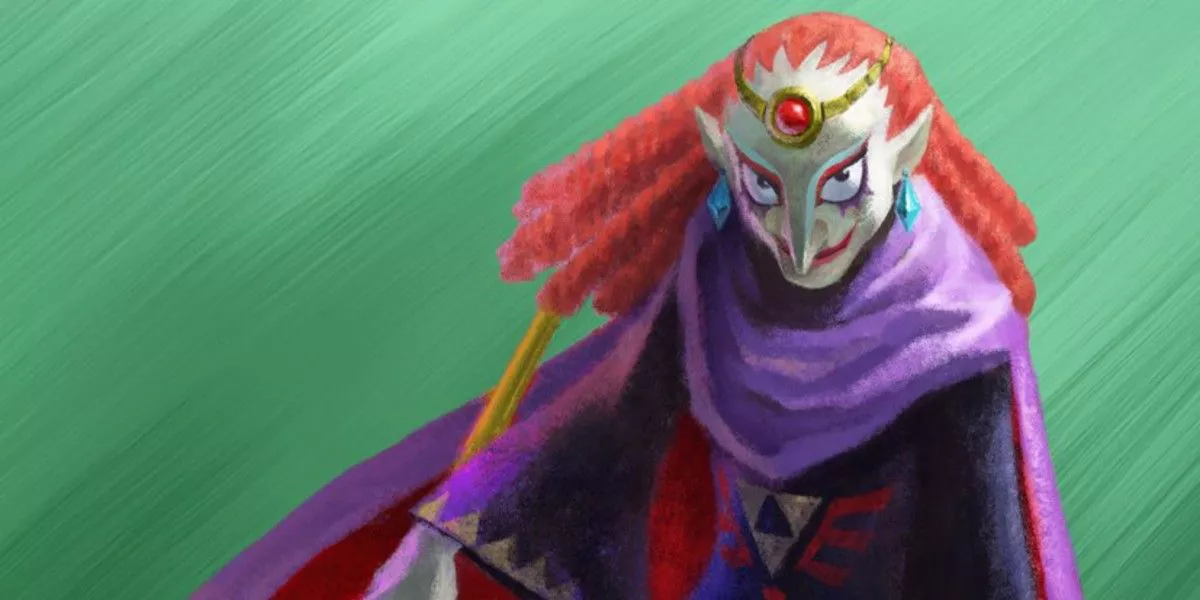 Yuga frente a un fondo verde de The Legend of Zelda: A Link Between Worlds