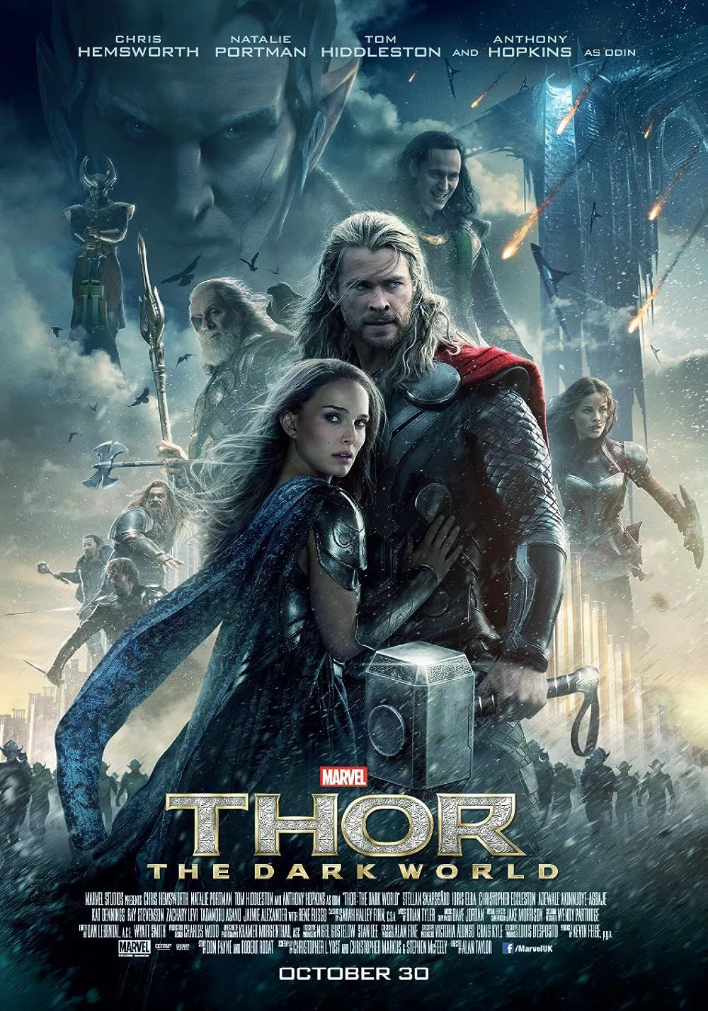 El elenco en el poster de Thor: The Dark World