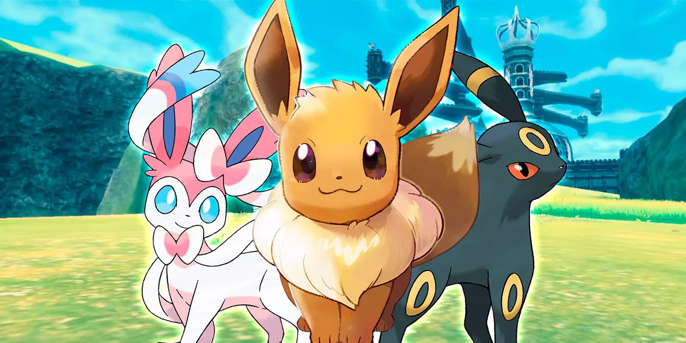 Pokemon's Eevee con Sylveon y Umbreon