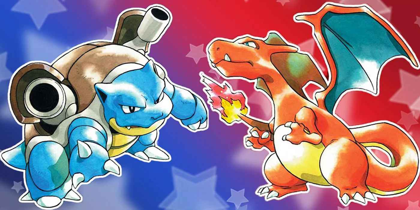 blastoise charizard rojo azul pokemon