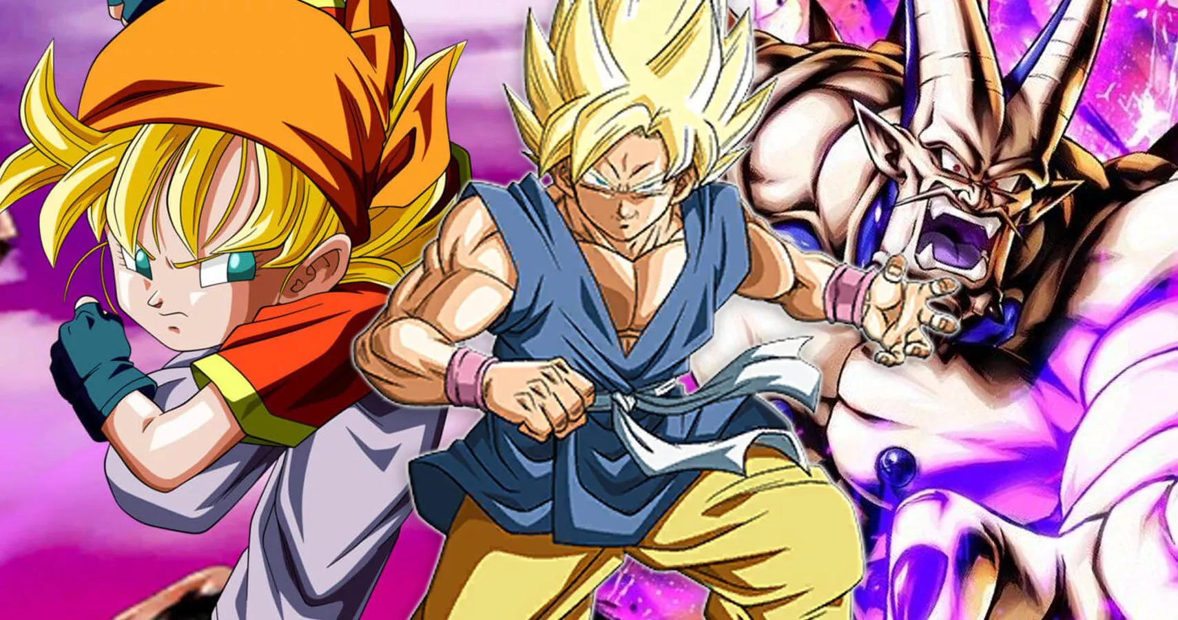 SSJ Pan, SSJ GT Goku, and Omega Shenron