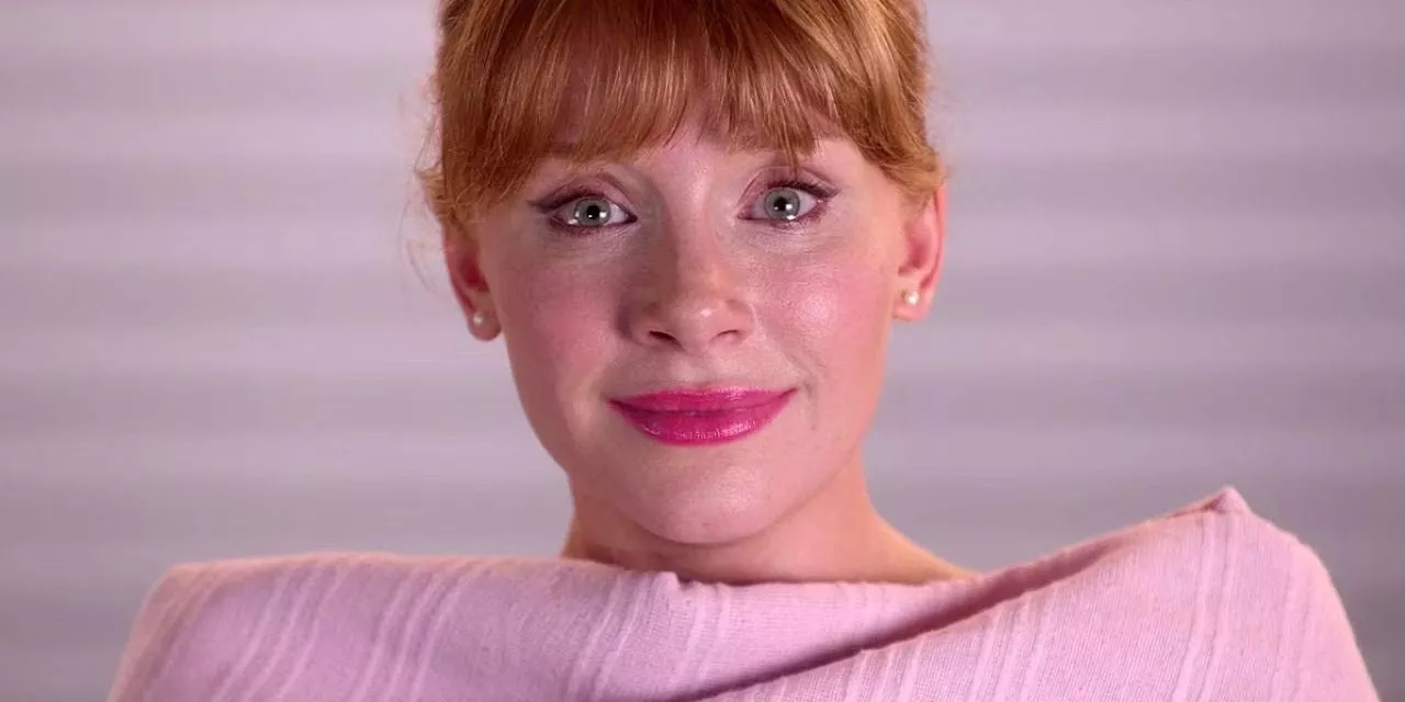 Bryce Dallas Howard's Lacie smiles with tears in her eyes in Black Mirror's 'Nosedive.'