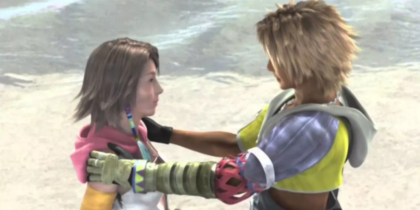 Yuna and Tidus reunite in the secret ending of Final Fantasy X-2.