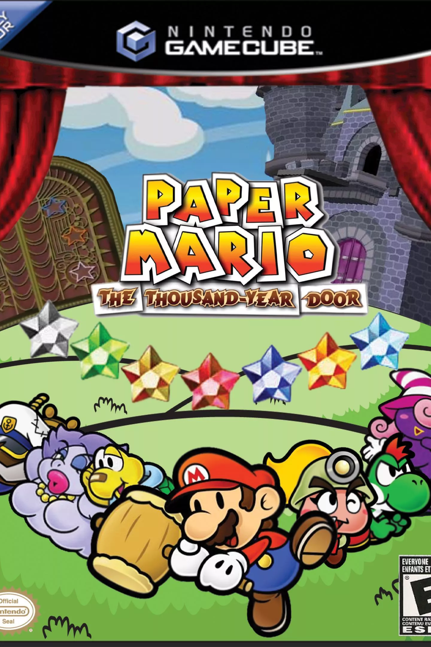 Thousand-Year Door paper mario cover shows the cast