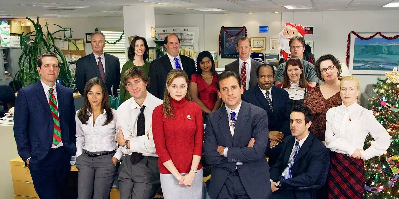 The Office US full cast at a Christmas event