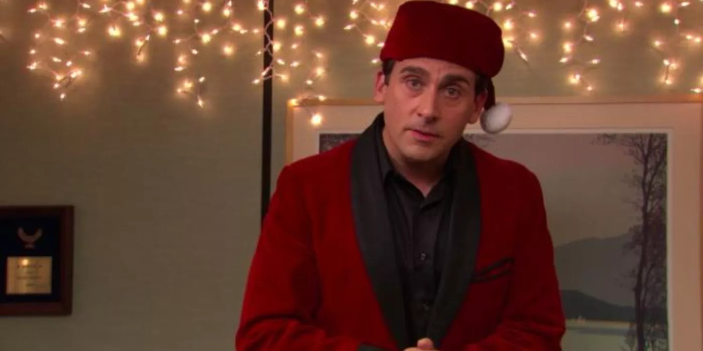 Michael dressed up for Christmas in The Office