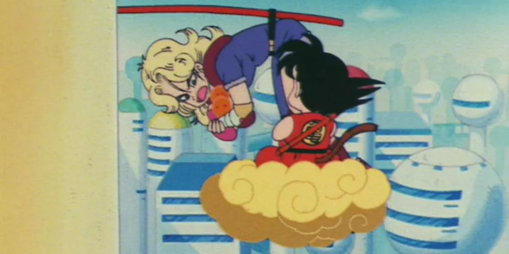 Goku catches Hasky with his Power Pole in Dragon Ball.