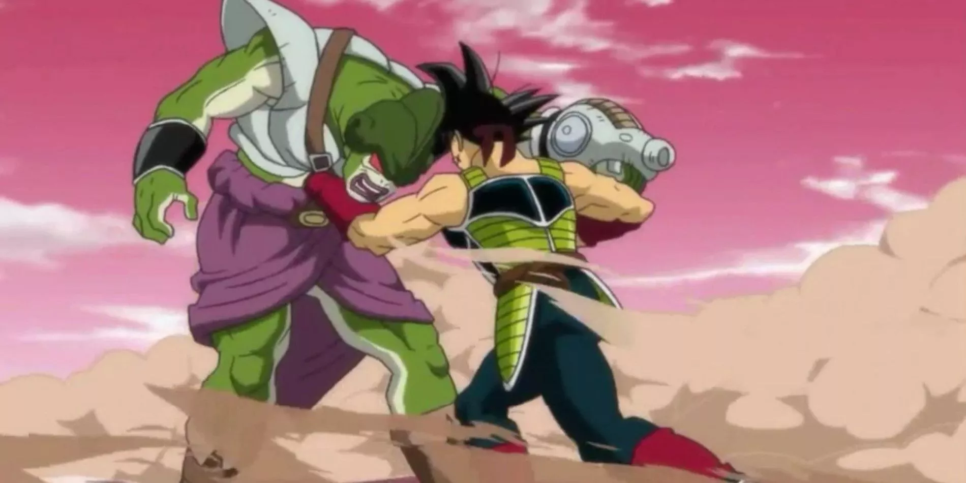 Bardock golpea a un alienígena en Dragon Ball: Episode of Bardock.