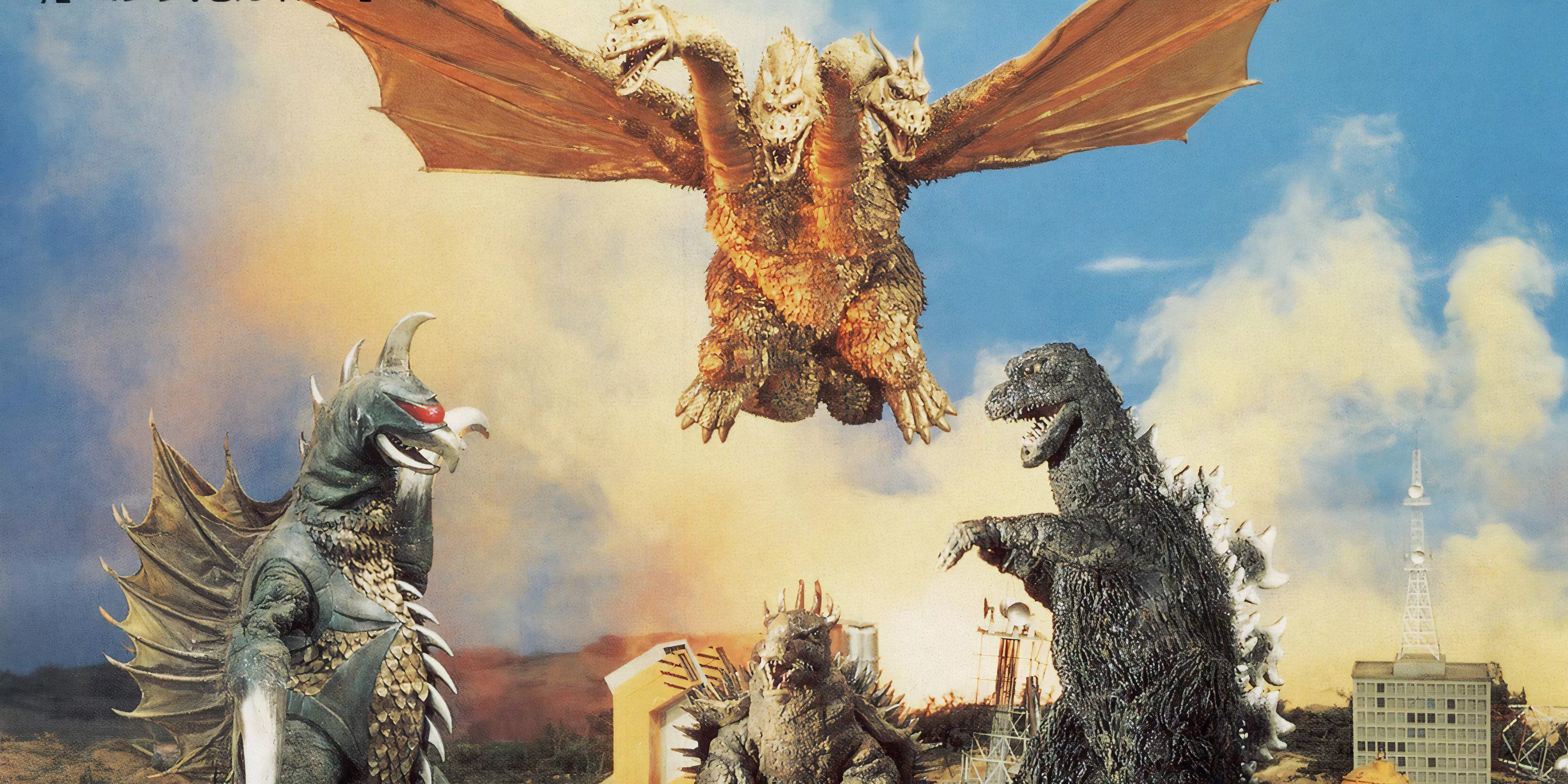 Godzilla and King Ghidorah fight for the title of King of the Monsters