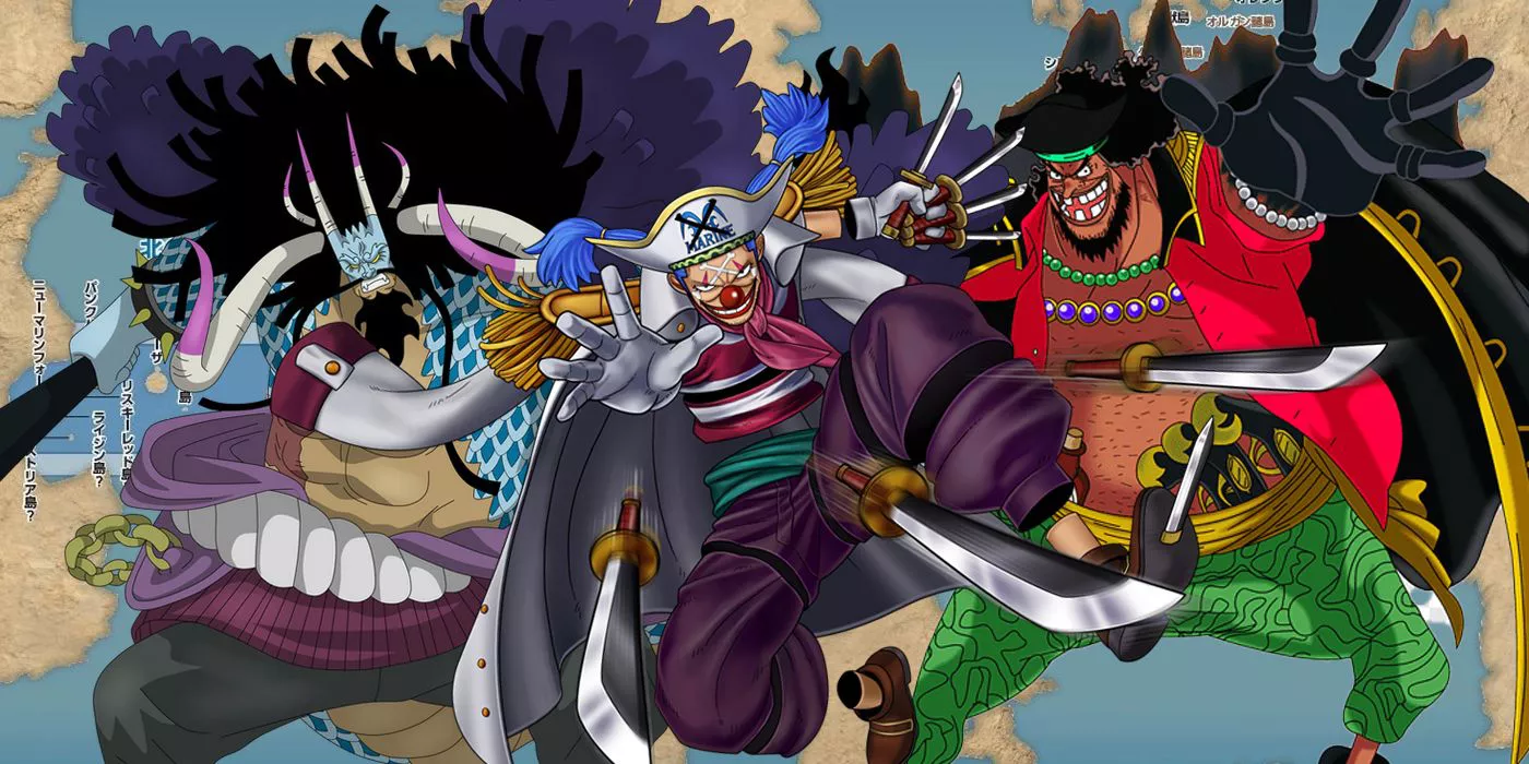 Kaido, Buggy, Blackbeard one piece, one piece villains