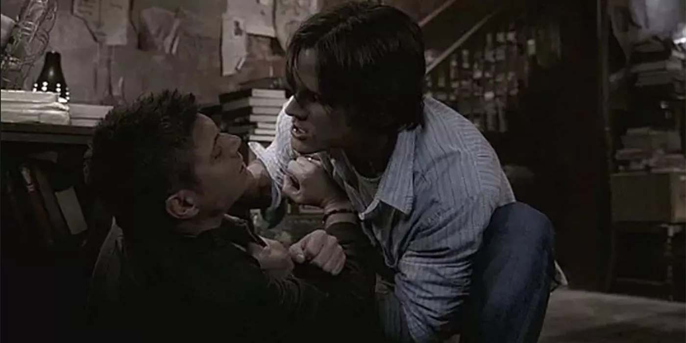 un sam poseído golpea a dean