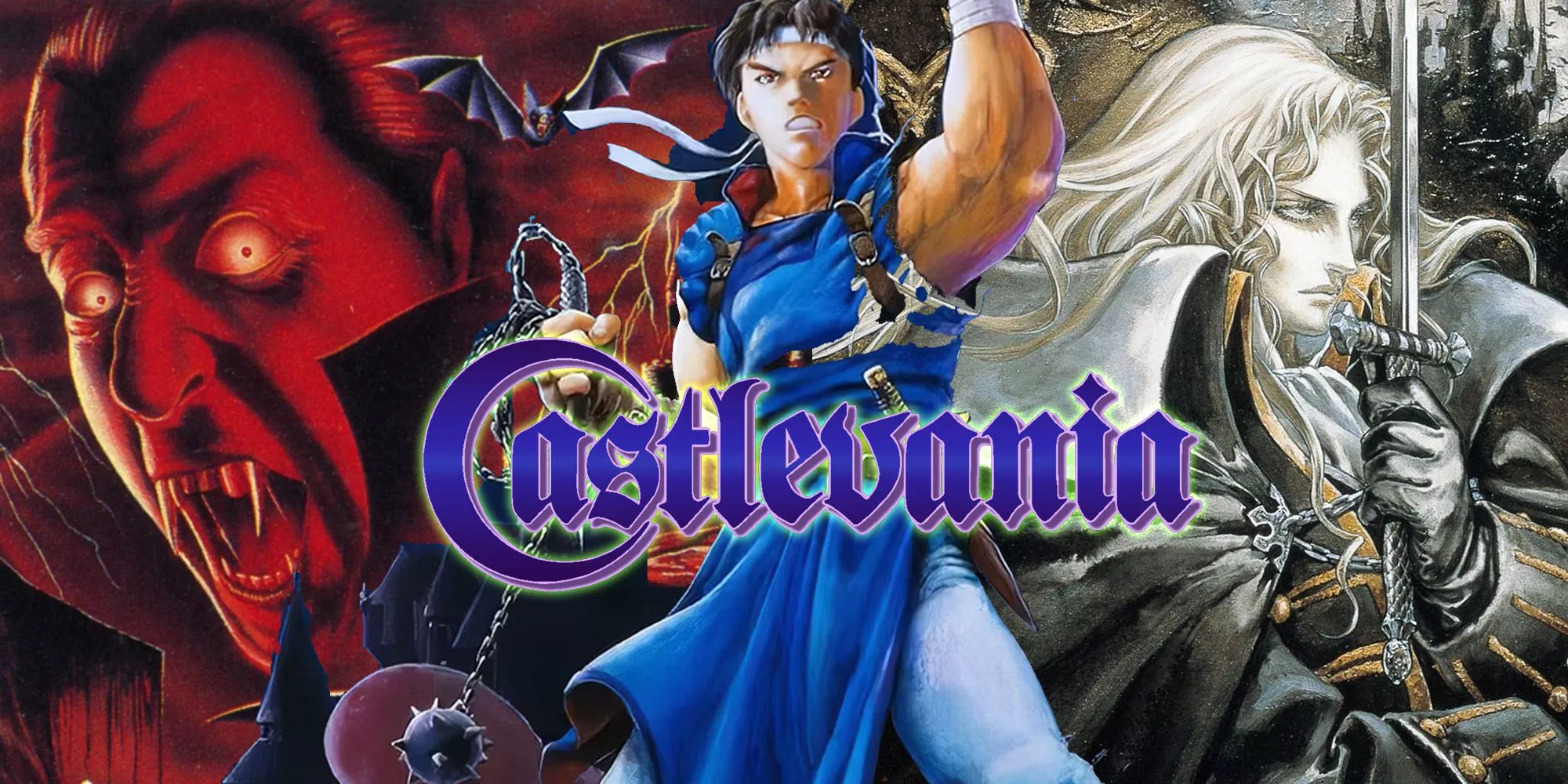 Castlevania collage featuring IV, Rondo of Blood and Symphony of the Night