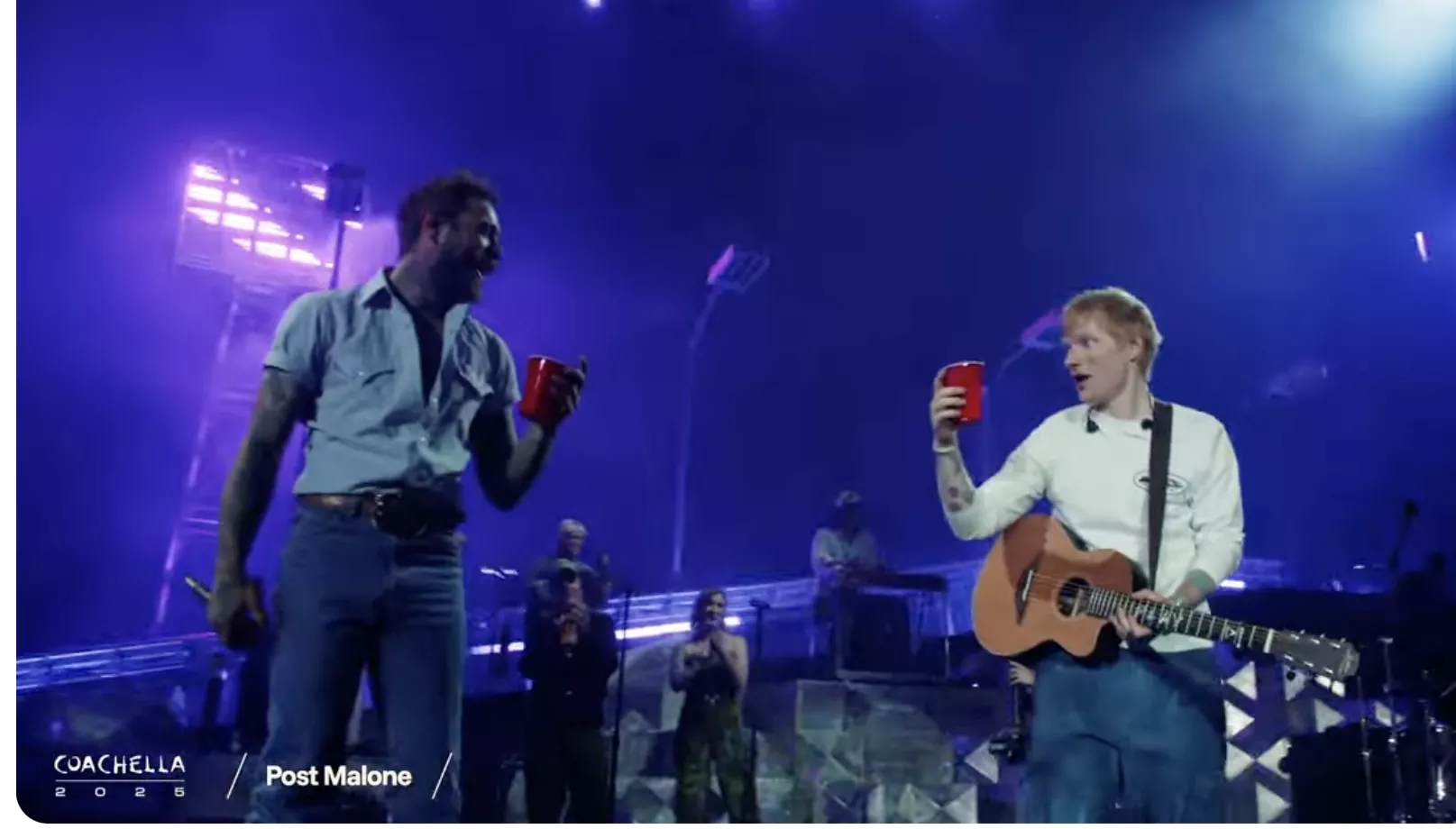 Post Malone recibe ayuda de Ed Sheeran y Jelly Roll para cerrar el segundo fin de semana de Coachella